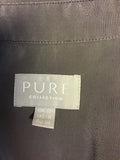 PURE COLLECTION GREY 100% SILK LONG SLEEVE SHIRT SIZE 12