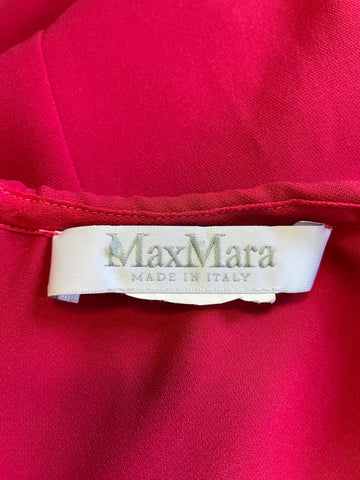 MAX MARA RED WIDE NECKLINE LONG SLEEVED PENCIL DRESS SIZE 8/10