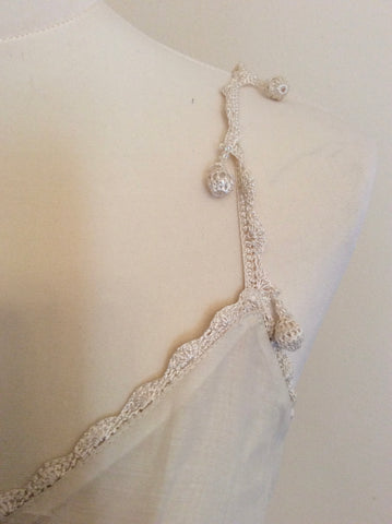 SEE BY CHLOE IVORY COTTON & SILK STRAPPY TOP SIZE 8