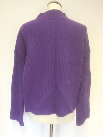 JIGSAW PURPLE LAMBSWOOL & CASHMERE BLEND JUMPER SIZE L