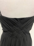 K DERHY BLACK STRAPPY PLEATED BODICE SPECIAL OCCASION FIT & FLARE DRESS SIZE M