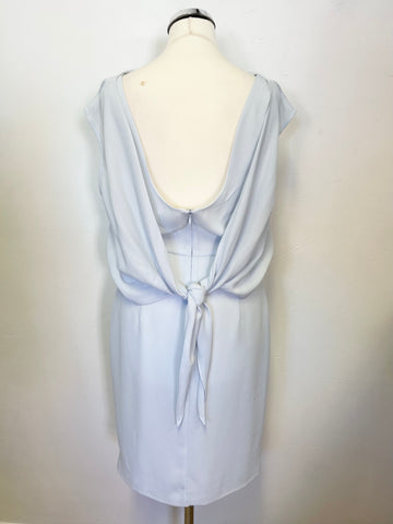 REISS MONICA iCE BLUE BACK BOW DETAILED SLEEVELESS OCCASION DRESS SIZE 8