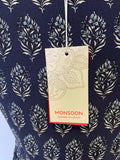 BRAND NEW MONSOON MARIANNE NAVY PRINT STRETCH JERSEY SLEEVELESS FIT & FLARE DRESS SIZE 10