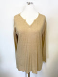 EAST CAMEL LINEN & COTTON BLEND LONG SLEEVE JUMPER & MATCHING CARDIGAN SIZE XL