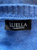 LUELLA BLUE CASHMERE & WOOL BLEND LONG SLEEVED JUMPER SIZE L