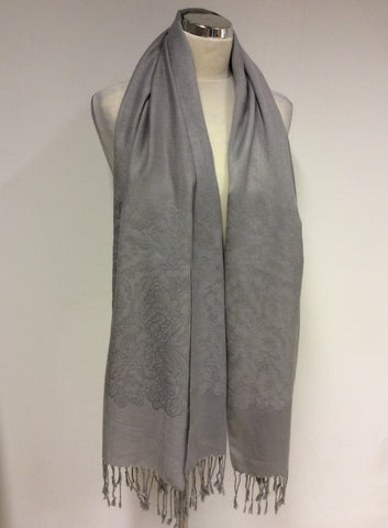 PASHMINA LIGHT GREY EMBOIDERED WRAP/SCARF