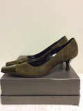 LORBAC BROWN SUEDE & PATENT LEATHER HEELS SIZE 7/40