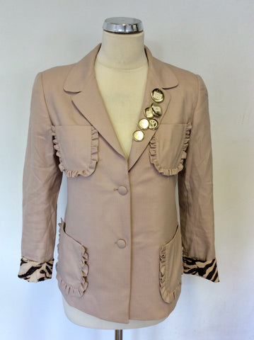 MULBERRY NUDE/BLUSH WOOL & CASHMERE JACKET SIZE 8