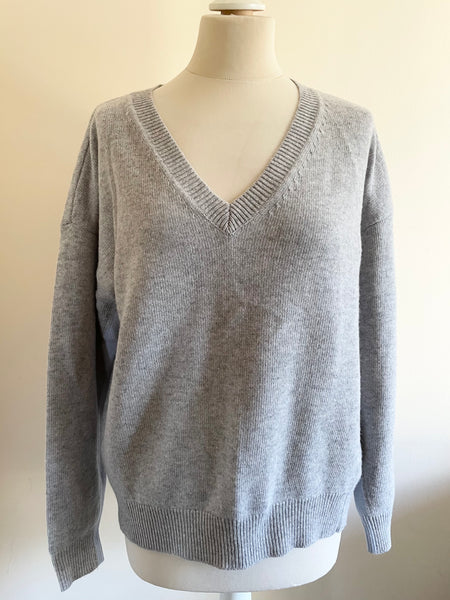 SWEATY BETTY GREY 100% WOOL LONG SLEEVED JUMPER SIZE
