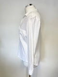 WHITE LABEL WHITE COLLARED LONG SLEEVE TOP SIZE 16