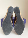 STUART WEITZMAN JENNY BRONZE SPARKLE PEEPTOE PLATFORM  SLINGBACK WEDGE HEELS SIZE 6/39
