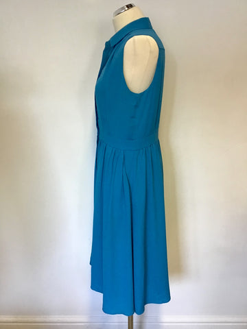 HOBBS TURQUOISE SLEEVELESS DRESS SIZE 14