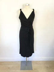 COAST BLACK SLEEVELESS WRAP AROUND DRESS SIZE 12
