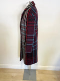 MARKS & SPENCER COLLECTION NAVY & MULTICOLOURED TWEED COAT SIZE 8