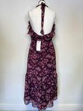 BRAND NEW WHISTLES MAROON PITTI PRINT DOUBLE STRAP FIT & FLARE DRESS SIZE 10