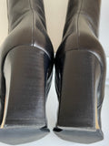UNBRANDED ITALIAN BLACK LEATHER CALF LENGTH BOOTS SIZE 4/37
