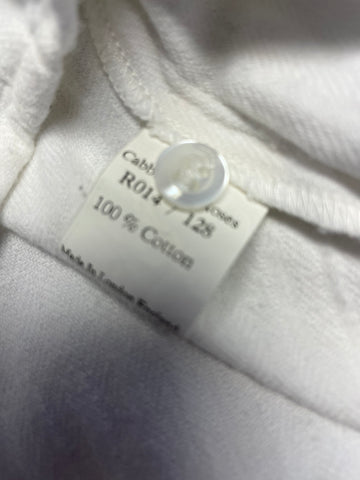 CABBAGES & ROSES WHITE BRUSHED COTTON FRILLED COLLAR & CUFFS BLOUSE SIZE S
