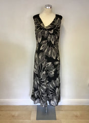 JACQUES VERT BLACK & CREAM PRINT SPECIAL OCCASION DRESS SIZE 10
