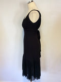 TED BAKER BLACK SILK SPECIAL OCCASION DRESS SIZE 1 UK 8/10