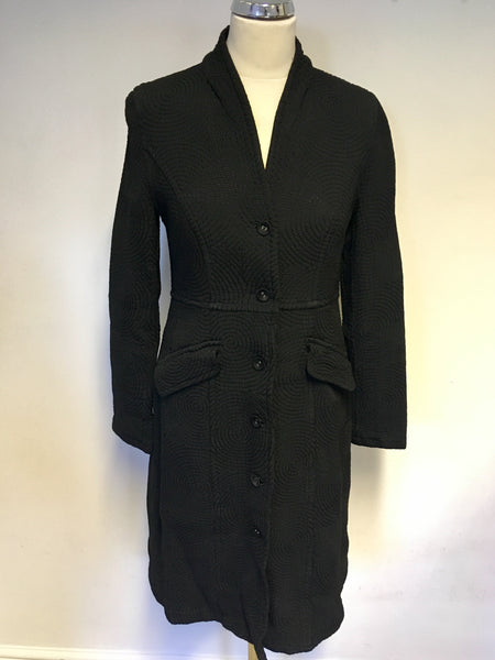 GHOST BLACK QUILTED DESIGN KNEE LENGTH COAT SIZE 12