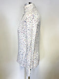 PAUL SMITH WHITE & MULTI COLOURED SPLASH PRINT SHIRT WITH SILK SIZE 40 UK 12