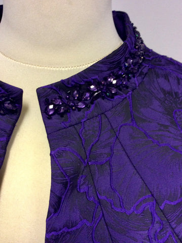 BRAND NEW LIBRA PURPLE JEWEL TRIM DRESS & JACKET SIZE 18