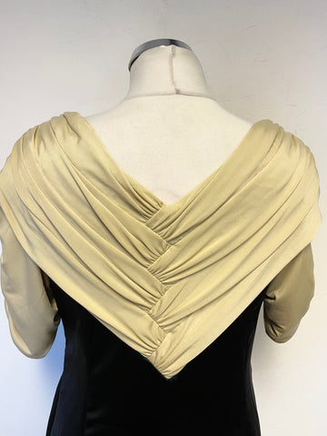 KAREN MILLEN BLACK & CREAM SHORT SLEEVE SPECIAL OCCASION PENCIL DRESS SIZE 16