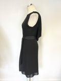 COAST BLACK LOW COWL BACK SLEEVELESS PENCIL DRESS SIZE 10
