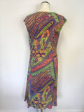 RALPH LAUREN MULTI COLOURED PAISLEY PRINT SLEEVELESS STRETCH JERSEY DRESS SIZE XL