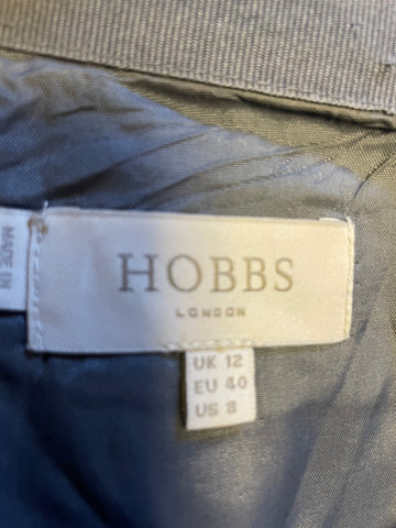 HOBBS GREY WOOL MIX FLARED SKIRT SIZE 12