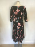 BRAND NEW COAST LAUREN WINDSOR BLACK & PINK FLORAL PRINT SHIFT DRESS SIZE 10