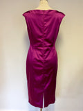 COAST FUSHIA PINK SATIN PENCIL DRESS SIZE 12