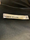 KAREN MILLEN BLACK HALTER NECK DRAPED OCCASION DRESS SIZE 10
