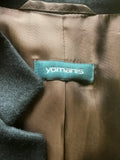 YOMANIS BLACK WOOL BLEND HIGH NECK JACKET & TROUSER SUIT SIZE 10