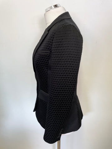 WHISTLES BLACK COLLARED LONG SLEEVED TAILORED SPECIAL OCCASION/ EVENING JACKET SIZE 6