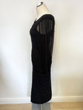 BRAND NEW AMANDA WAKELEY BLACK LONG SILK SHEER SLEEVE BODYCON DRESS SIZE 10