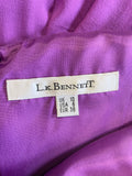 LK BENNETT PURPLE SILK SLEEVELESS FIT & FLARE SPECIAL OCCASION DRESS SIZE 10