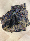 UNBRANDED SILK MULTI COLOURED PAISLEY & BEADED TASSELED SHAWL/SCARF