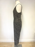 WHISTLES BLACK & WHITE PRINT SLEEVELESS JUMPSUIT SIZE 10