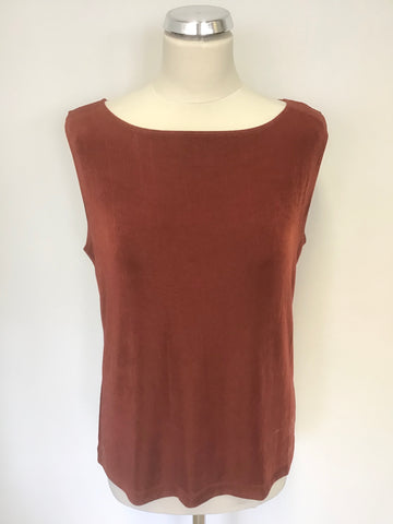 CHICO’S TRAVELERS RUST 4 PIECE JACKET,TOP, TROUSER & SCARF SUIT SIZE 2 UK M