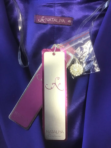 BRAND NEW NATALYIA COUTURE ROYAL BLUE 3/4 SLEEVE COAT STYLE SAMANTHA DRESS SIZE 16