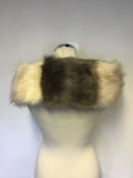 BRAND NEW FRANK USHER BROWN & CREAM FAUX FUR STOLE/ SCARF