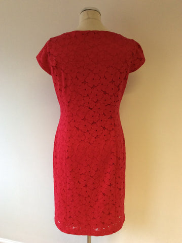 PRÉCIS PETITE HOT PINK FLORAL LACE PENCIL DRESS SIZE 12
