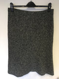 HOBBS BLACK & WHITE MARL WOOL & CASHMERE SKIRT SIZE 14