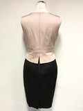 PHASE EIGHT NUDE PINK & BLACK SPECIAL OCCASION PENCIL DRESS SIZE 14