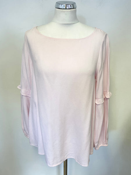 MINT VELVET PINK LONG FRILL SLEEVED TOP SIZE 10