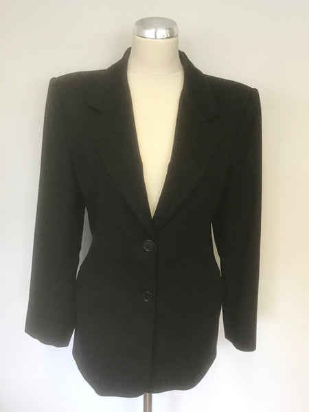 CLASSIC MAX MARA BLACK WOOL & CASHMERE JACKET SIZE UK 10