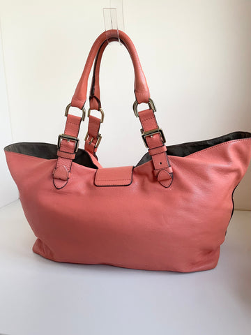 MULBERRY BRYMORE CORAL LEATHER LARGE TOTE/ SHOULDER BAG
