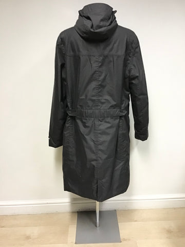 CRAGHOPPERS DARK GREY HOODED WATERPROOF & WINDPROOF COAT SIZE 16