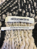ALDOMARTINS BLACK & BEIGE CHUNKY KNIT LONG CARDIGAN/ COAT SIZE 14/16/18